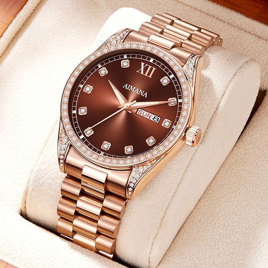 Log Series Diamond Disc Quartz Women's Watch - POLYFY