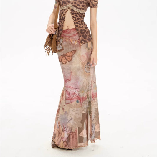 Printing Skirt Women's Summer Fishtail Length Skirt - POLYFY